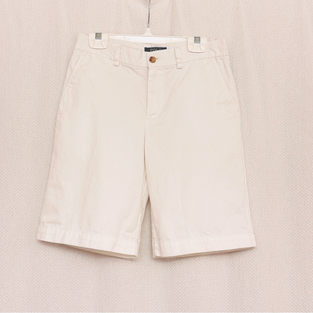 Ralph Lauren Shorts Golf Classic Chino White - Blue Label